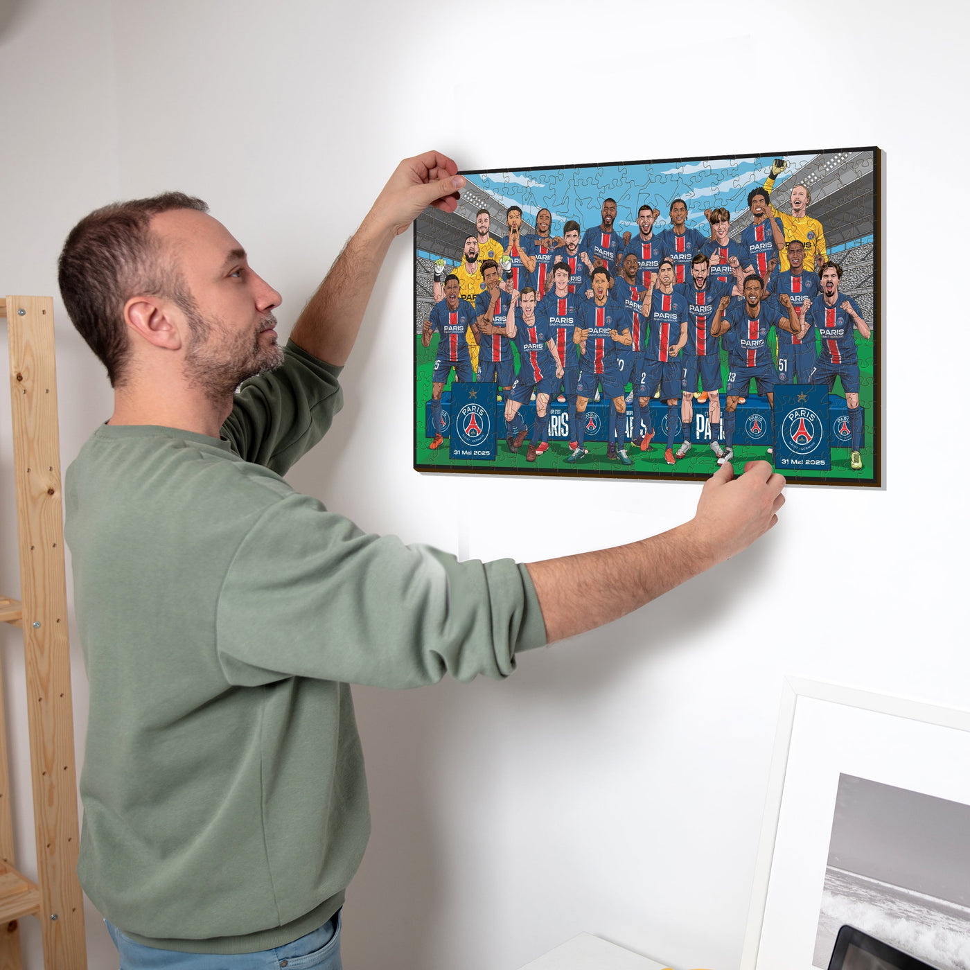 Équipe Paris Saint-Germain® "Triplé Historique" – Puzzle en Bois